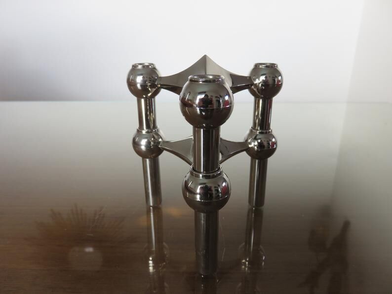 Pair of Scandinavian Nagel candlesticks "model S22" 70s