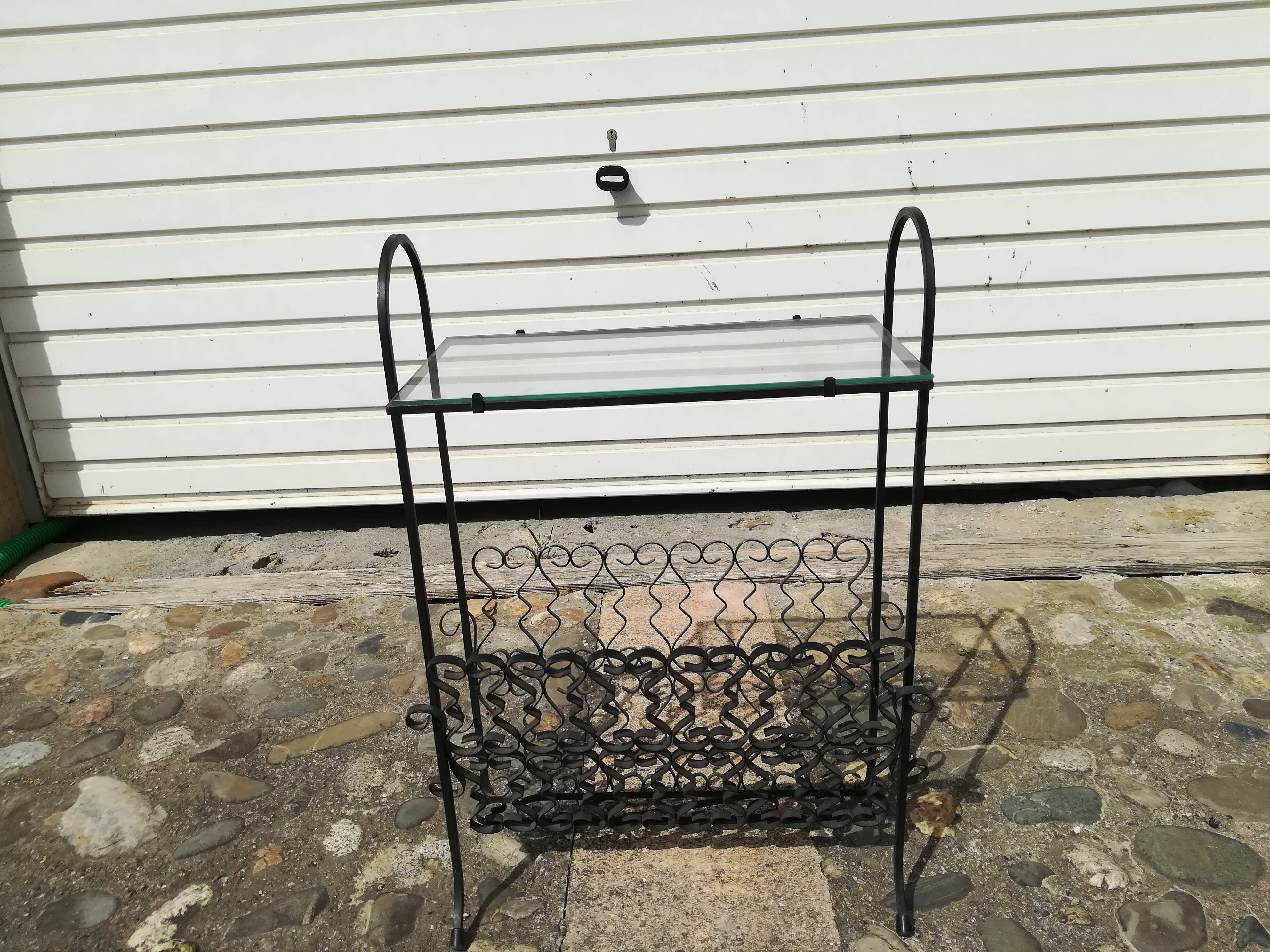 Wrought iron magazine rack