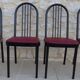 4 metal chairs with burgundy imitation leather seats from the Souvignet brand