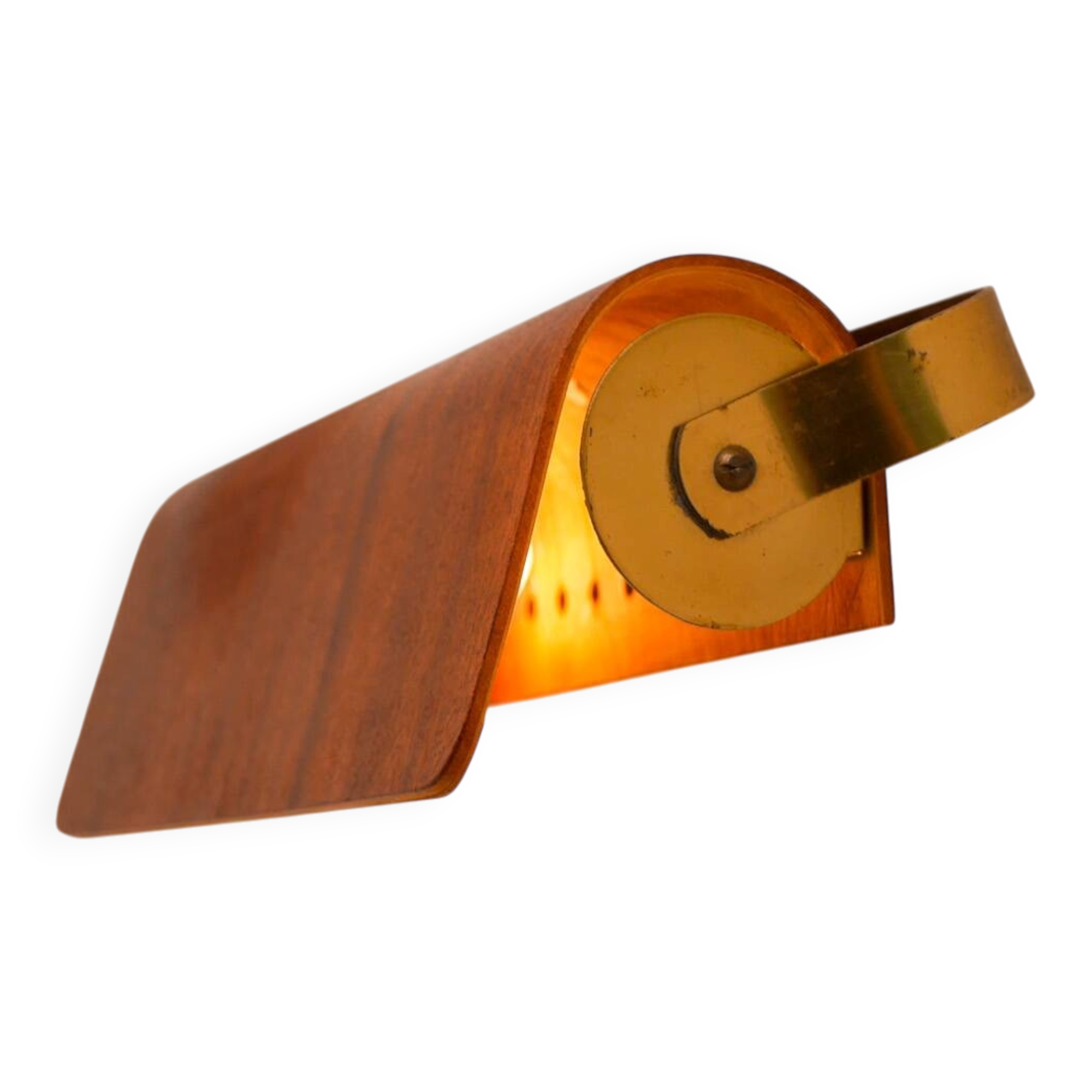Vintage teak sconce. Mid-century modern classic Scandinavian wall lamp