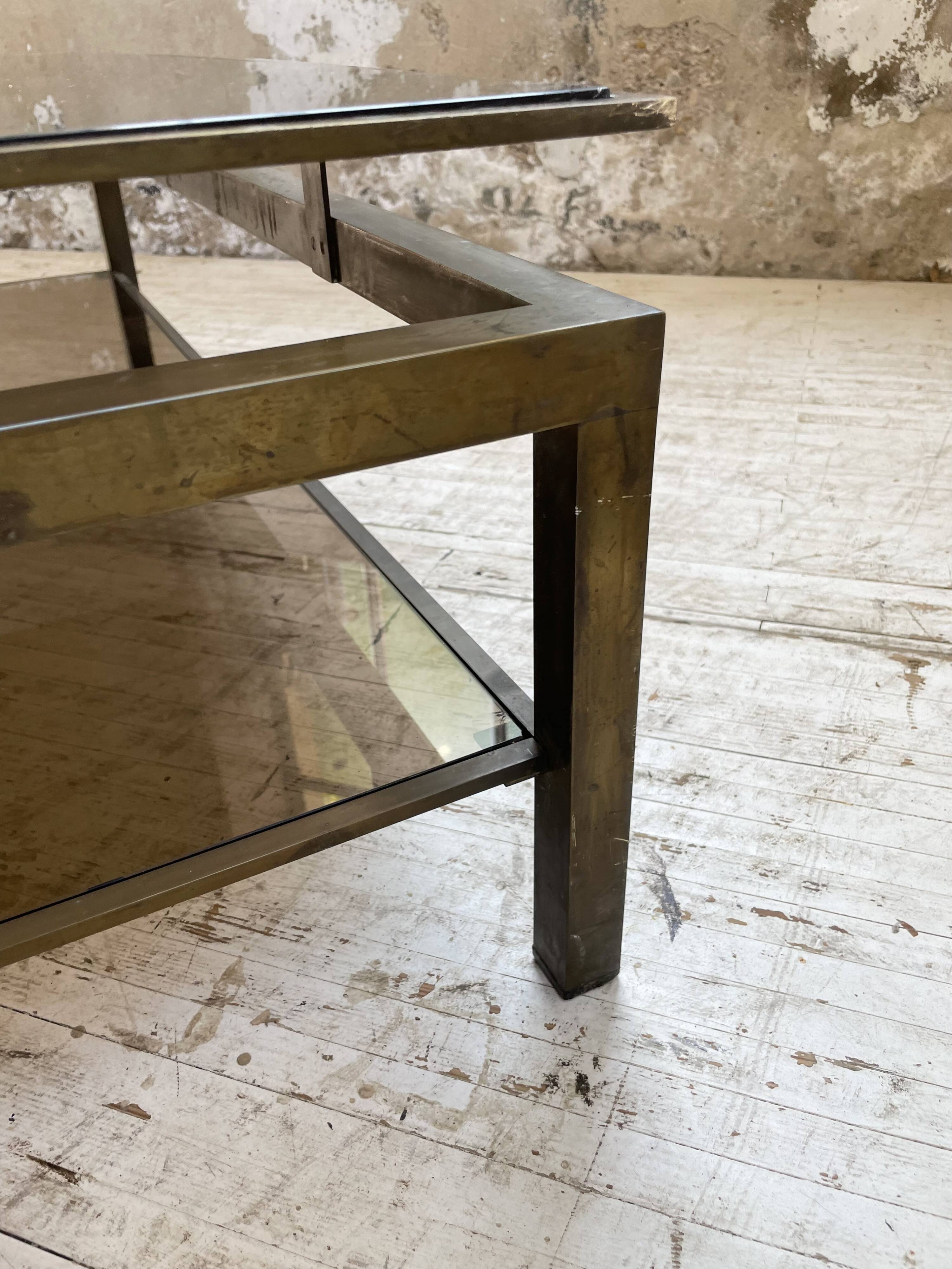 Brass coffee table attributed to Guy Lefevre for Maison Jansen