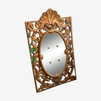 Miroir doré ancien XIXe Bois