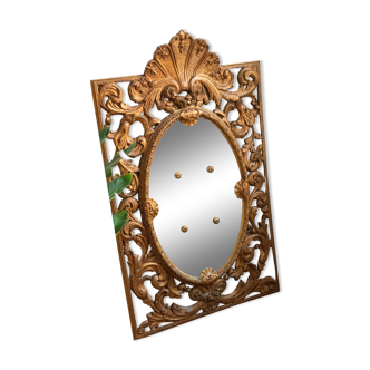 Old gilded mirror nineteenth Wood