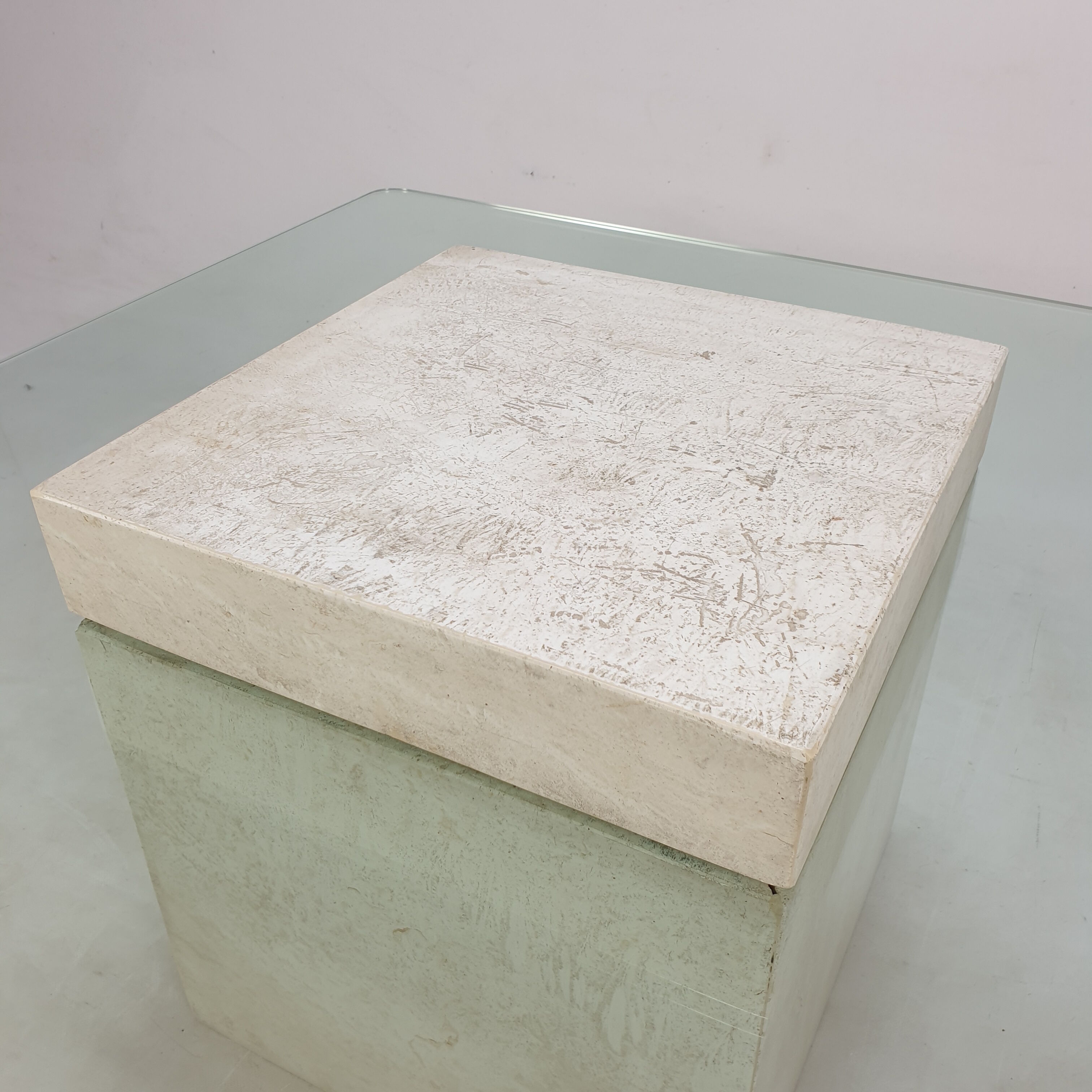 Italian Travertine Coffee Table, 1980s