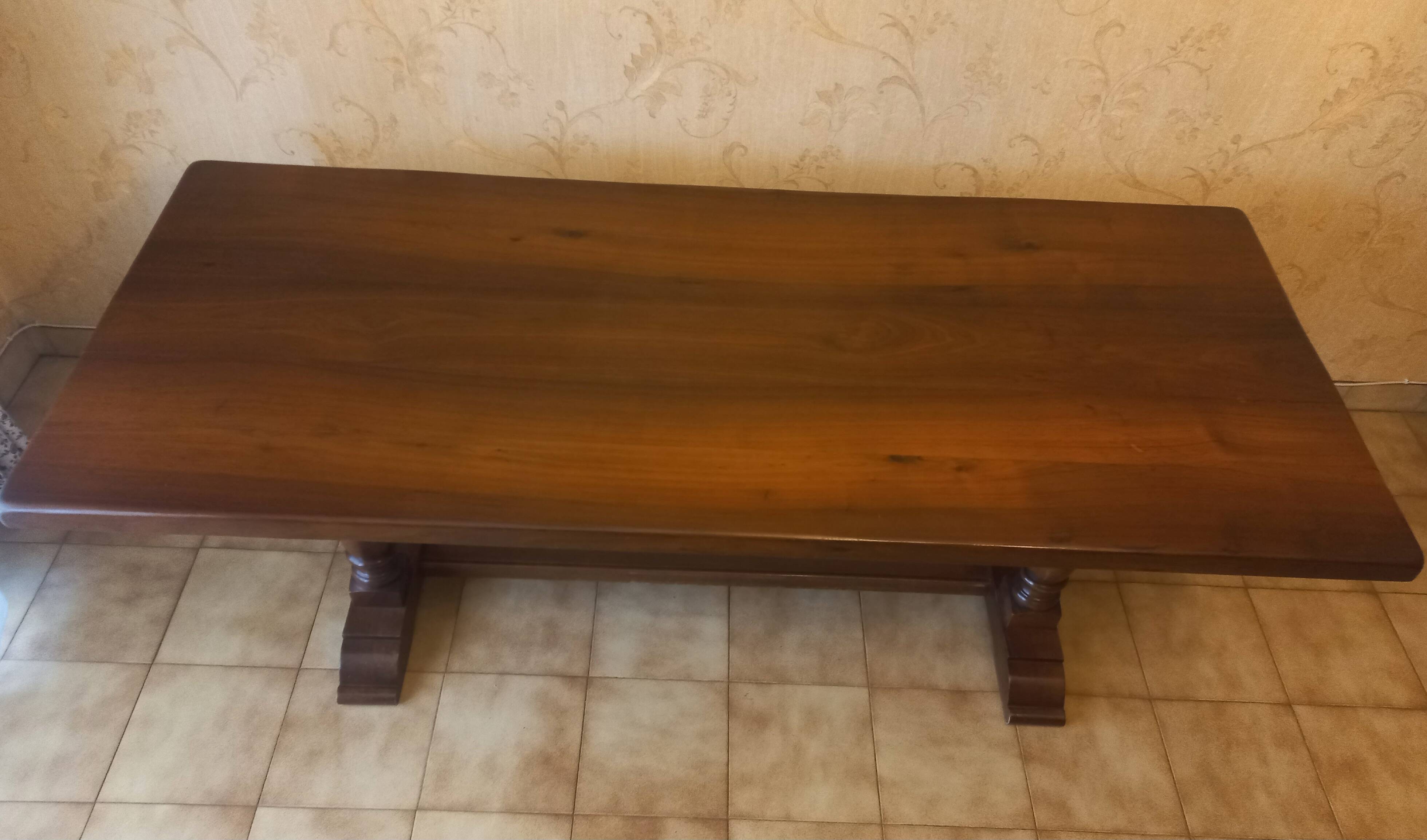 Grande table monastère en noyer français – 220 × 90 cm