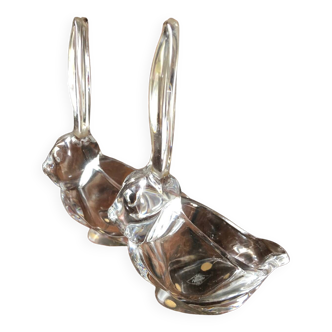 Two rabbit-shaped tidies in Vanne crystal