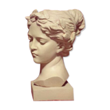 Bust woman art nouveau, patina terracotta beige light