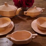 Longwy ceramic pink coffee tea set