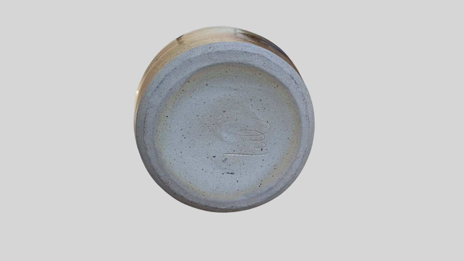 Large glazed stoneware vase signed JM – Jean-Marie Delahaye – 30 cm