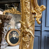 Mirror With Putti In Golden Wood From Napoleon III Period 1m96 X 1m33