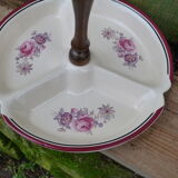 Servant 3 compartments in flowered porcelain