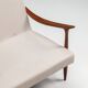 Sculptural Danish lounge chair in teak and fabric Denmark 1960