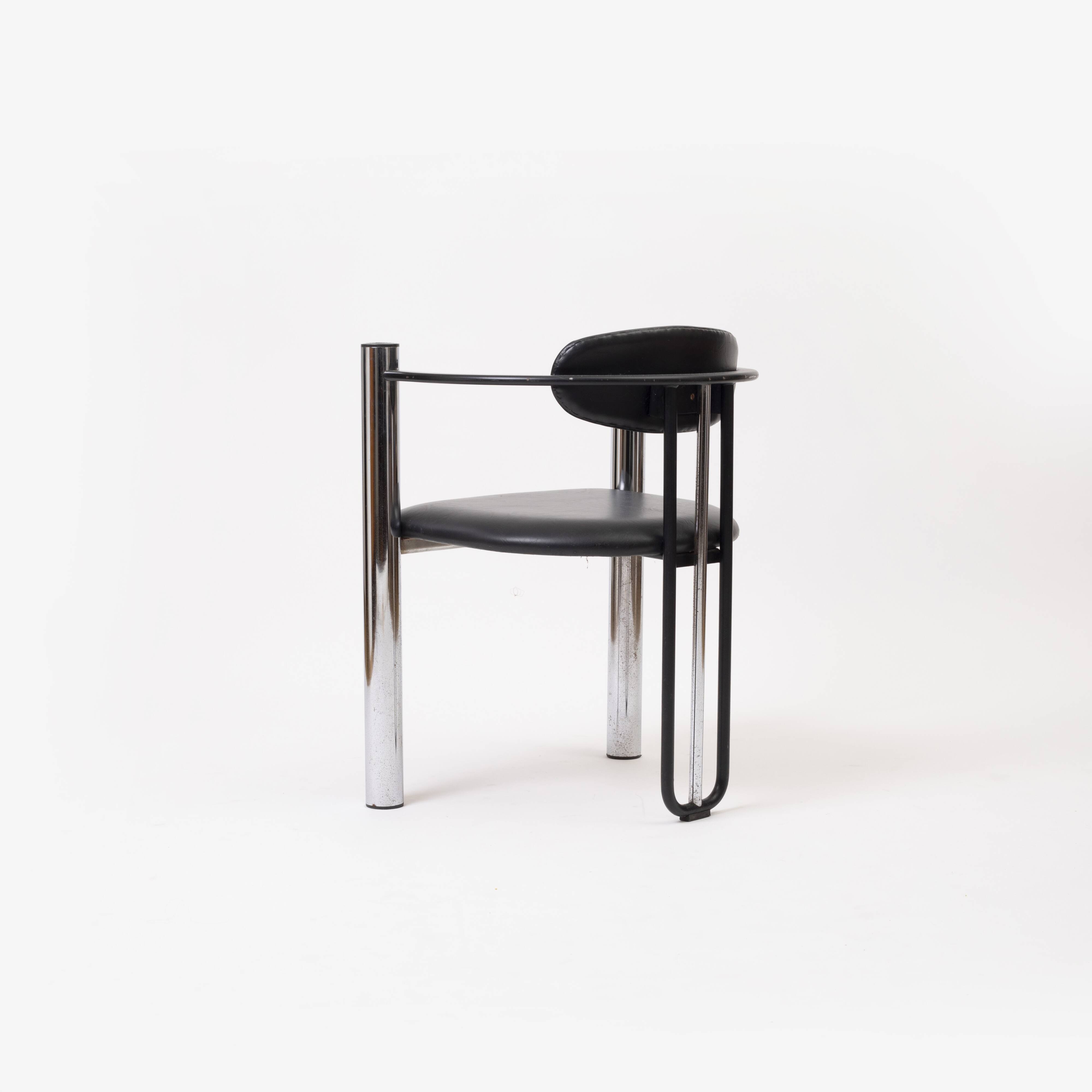 Unique postmodern chome armchair, Czechoslovakia, 1970s