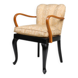 Art Deco side chair in beech wood, France 1940s