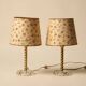 Pair of lamps with hand-painted floral shades