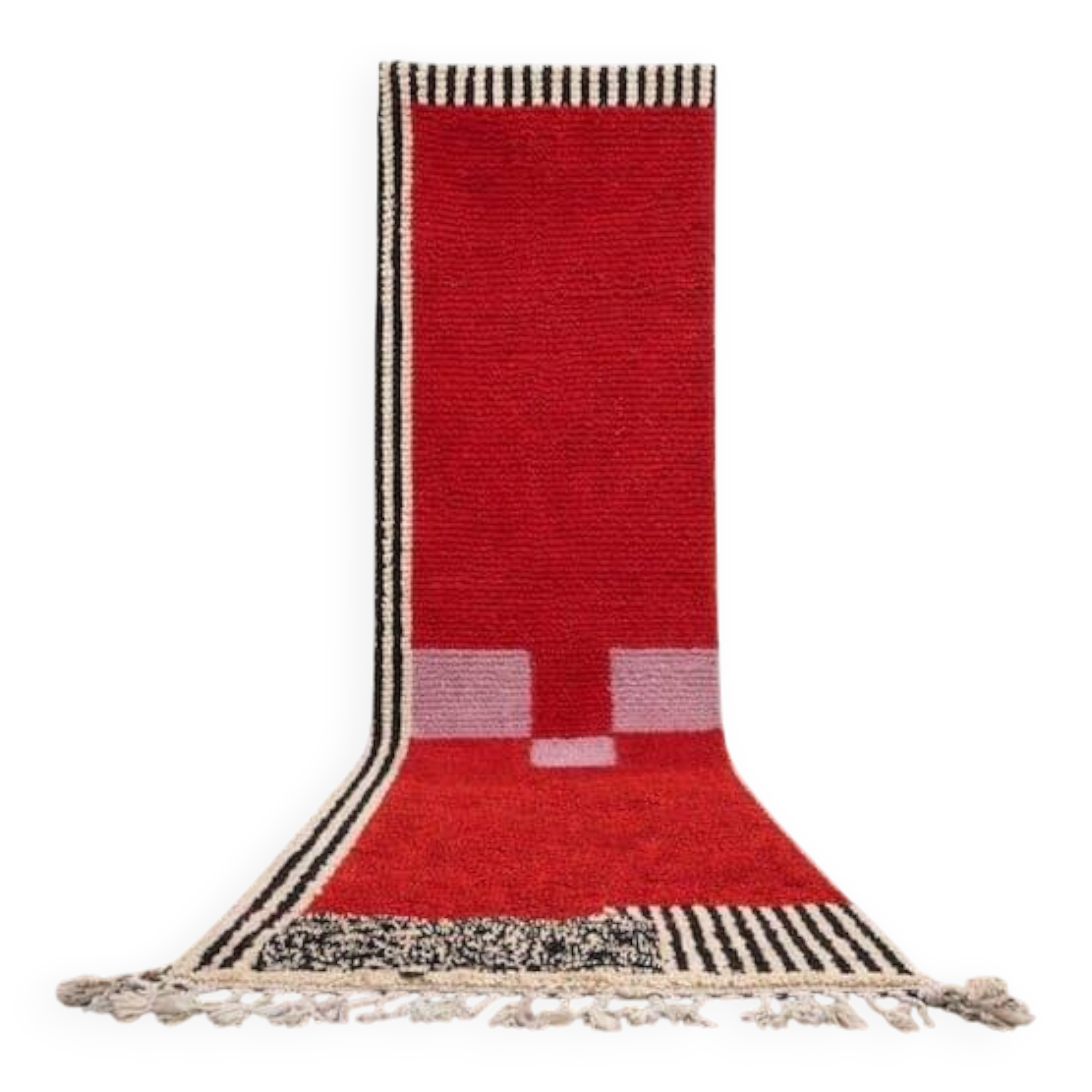 Handwoven natural wool hallway rug size 75*300 cm