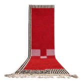 Handwoven natural wool hallway rug size 75*300 cm