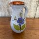 Antique grey enameled terracotta pitcher flower decor vintage kitchen