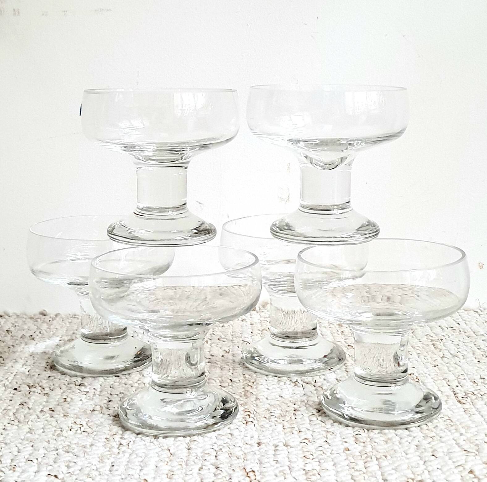 Ensemble de 6 coupes à champagne en verre  par Codec Vintage des années 70