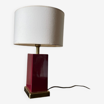 Grane lampe céramique bordeaux et laiton doré