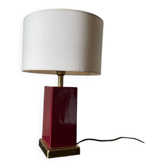 Grane lampe céramique bordeaux et laiton doré