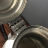 complete set of coffee and tea with milk pot and sugar art Deco in tin