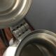 complete set of coffee and tea with milk pot and sugar art Deco in tin
