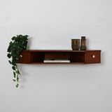 Table de chevet murale scandinave en acajou avec boutons en bakélite