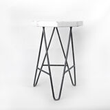 Tabouret vintage bois et structure en fer
