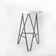 Vintage stool, wooden stool and iron structure, extra stool, octagonal wood seat, cui