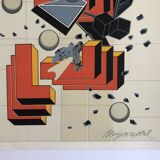 Alain le yaouanc un chantier, 1978. lithographie originale signée au crayon