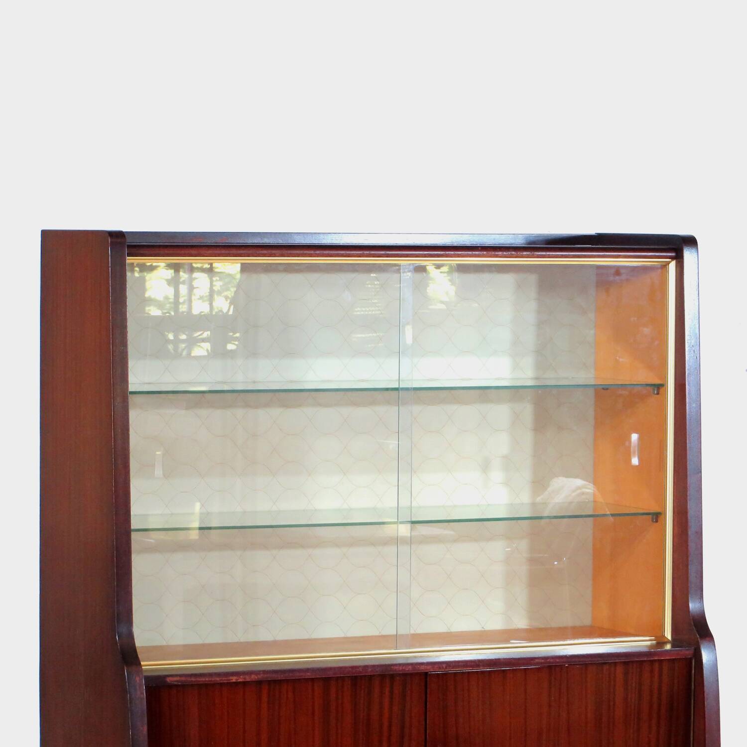 Art Deco display cabinet with sliding glass doors, 1930s
