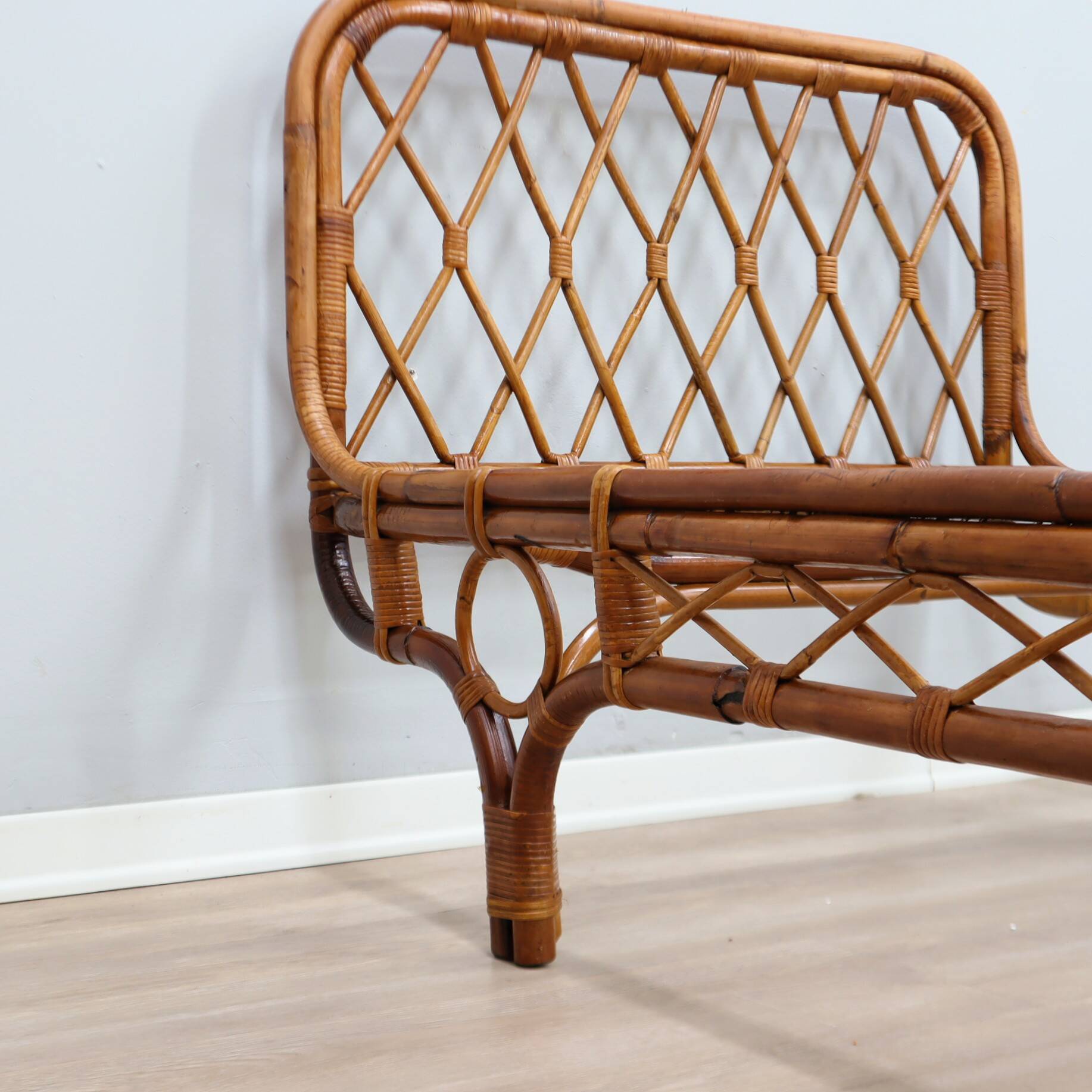 Pair 1960s Franca Helg Bonacina Rattan Malacca Daybeds