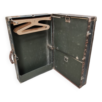 Ancienne valise malle cabine luxe - ermett - penderie et compartiments