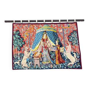 Ancient wool tapestry "The Lady and the Unicorn"