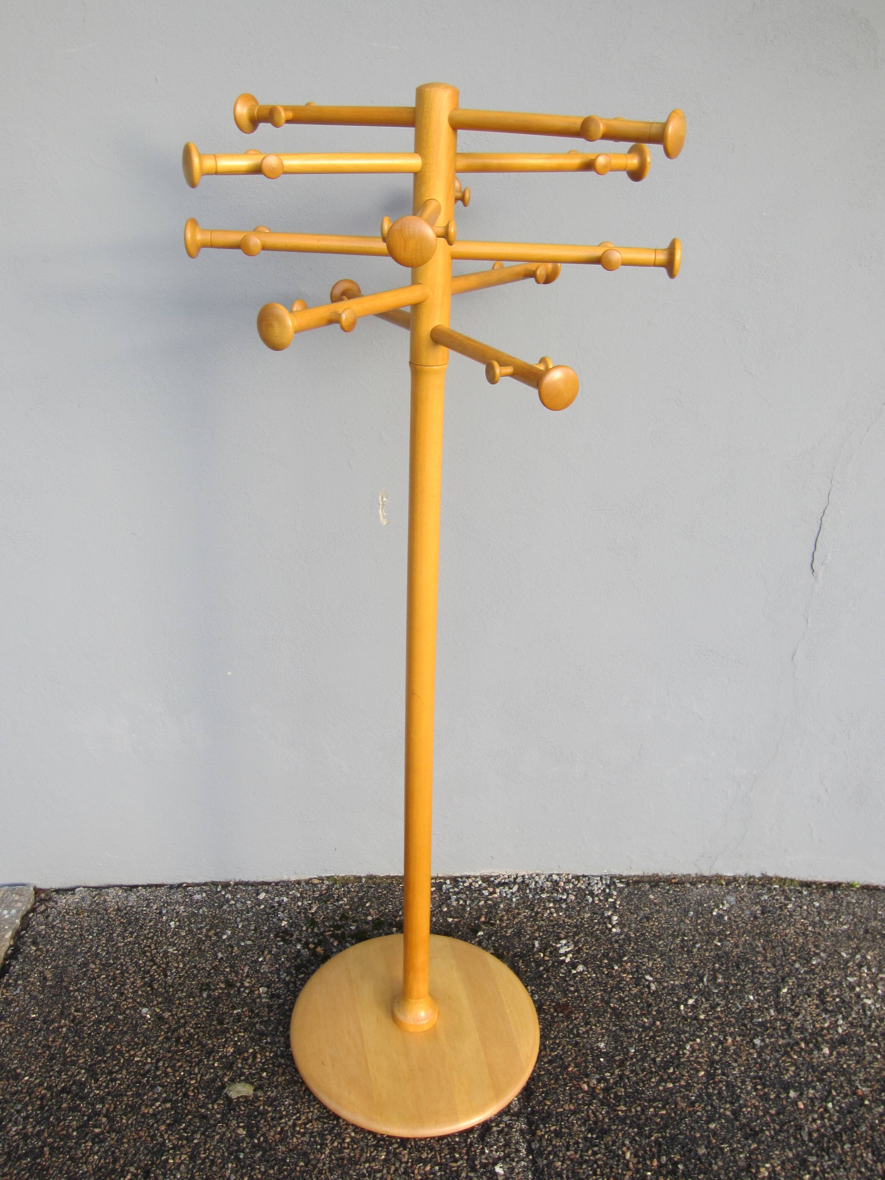 Scandinavian wooden coat rack by Nanna Ditzel