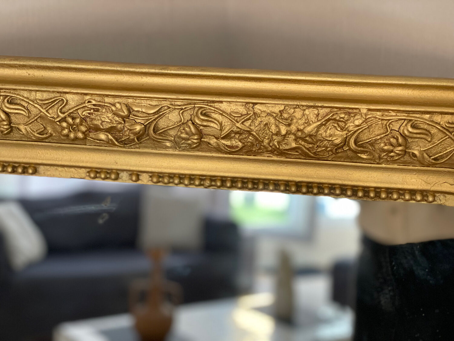 Antique Louis-Philippe carved mirror 90x65 cm