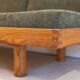 Pierre Chapo. "L09" three-seater bench in blonde elm. 1990s.