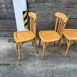 (Lot) 5 stamped Lutherma chairs (light oak)