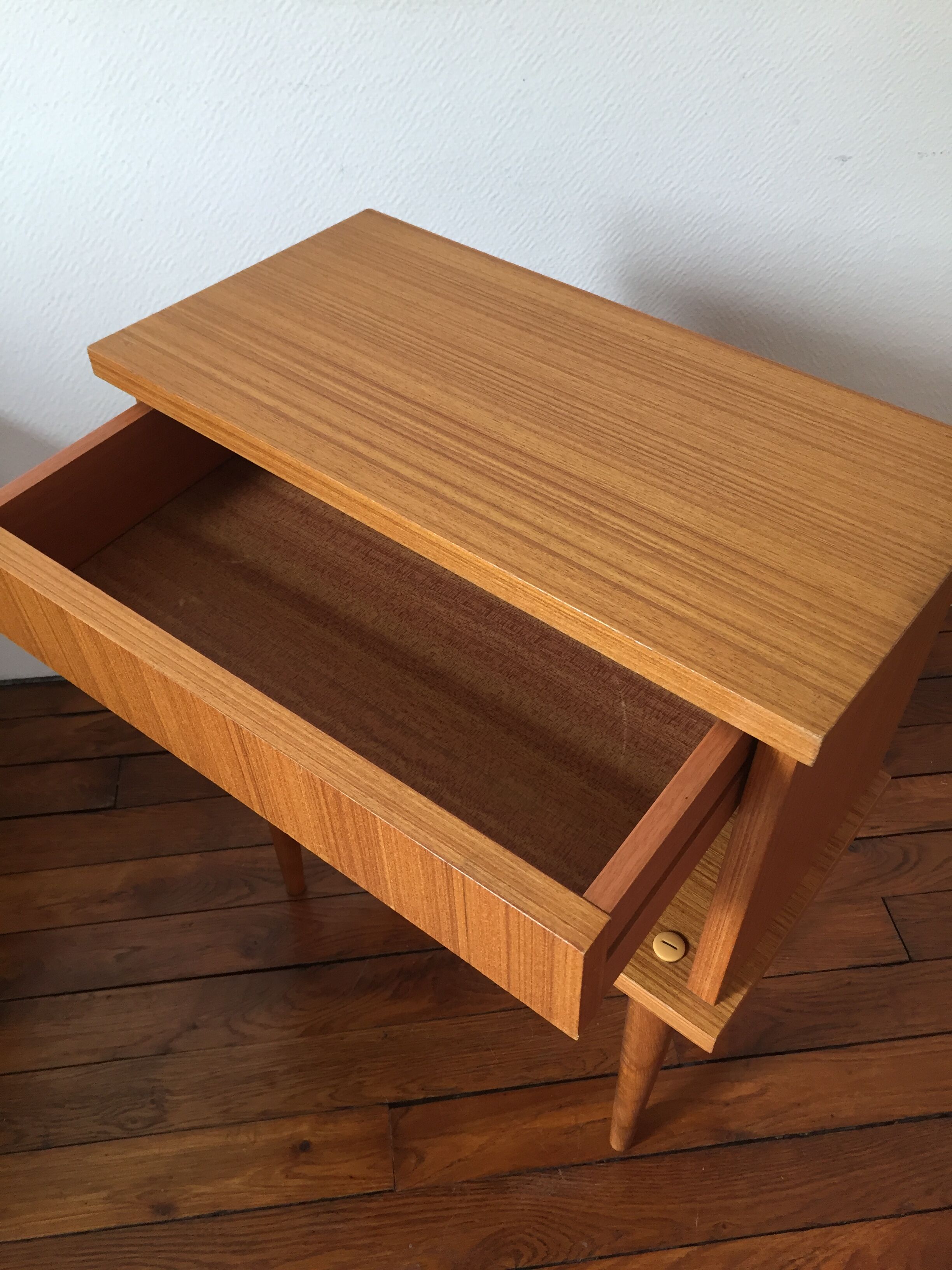 50s bedside table with drawer