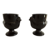 Vintage chicken shells in black opaline