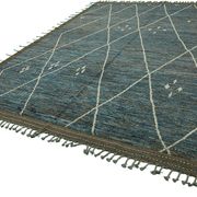 Hand-Knotted Turkish Contemporary 290 cm x 383 cm Blue Wool Carpet
