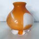 Globe lampshade in orange and white glass, vintage 1970s Space Age.