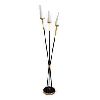 French triple lance floor lamp from the 1950s by Disderot