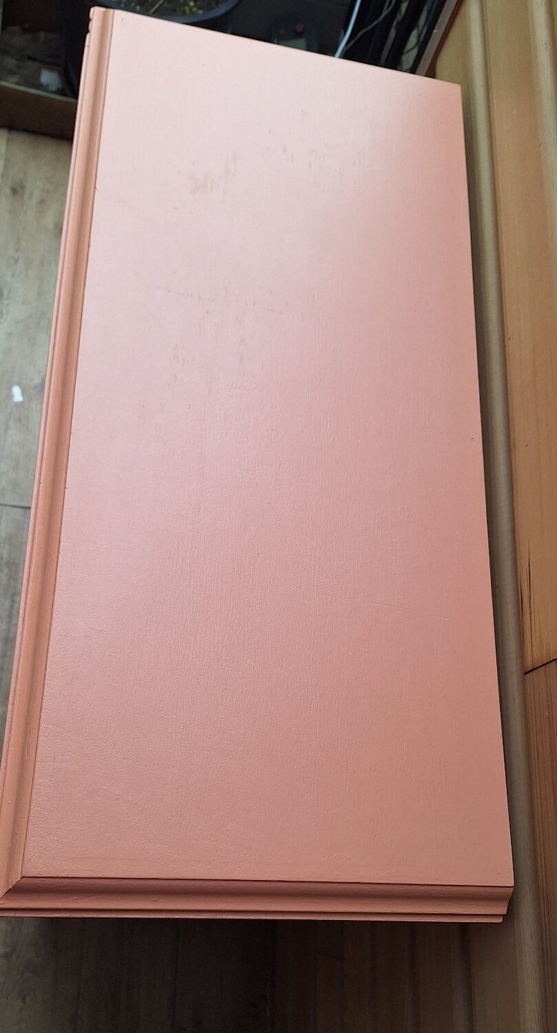 Pretty vintage salmon chest of drawers.