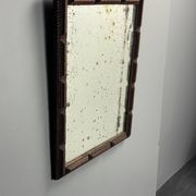 Antique tramp art folk art distressed mirror, Belgium ca 1900s