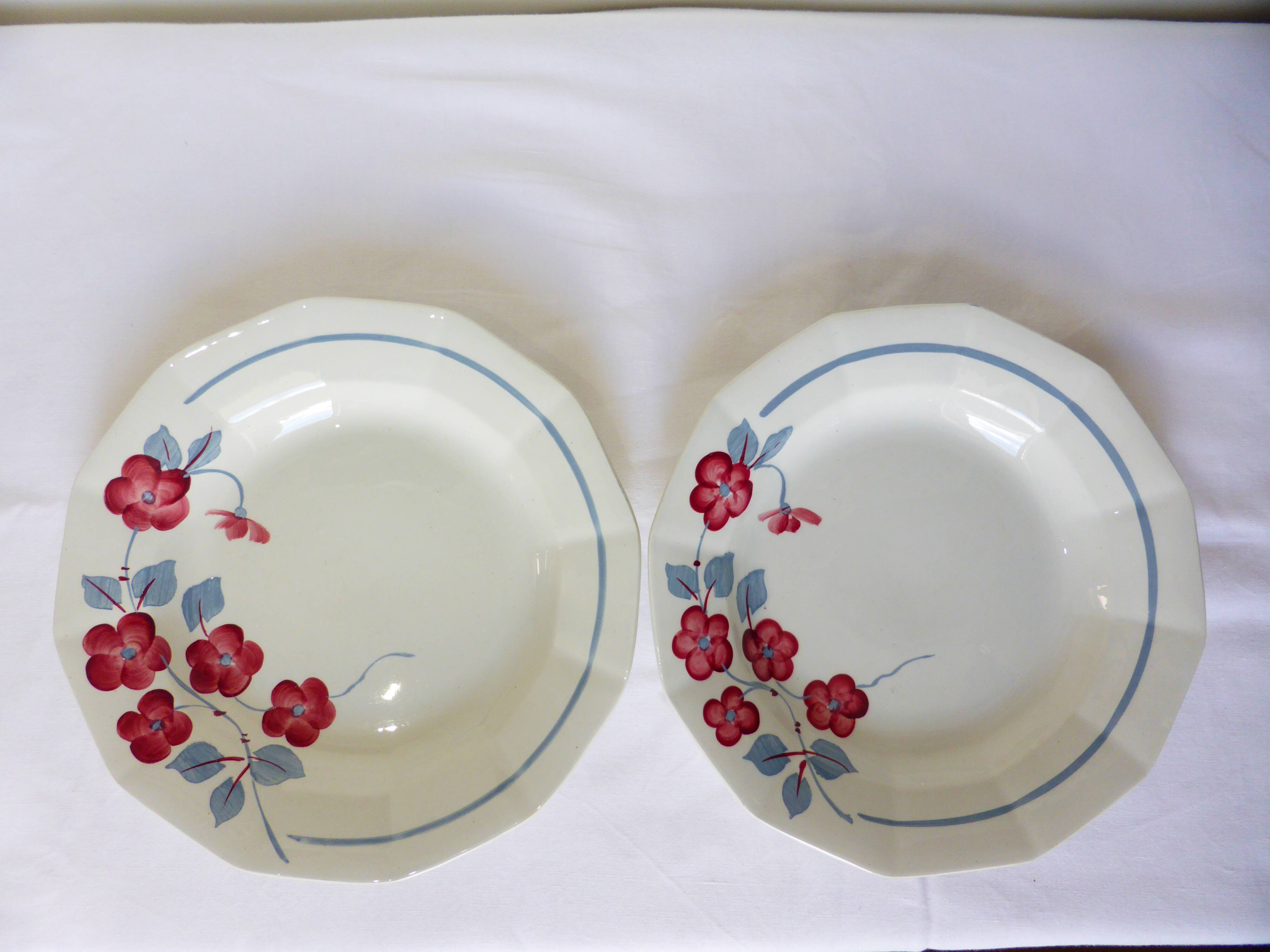 2 deep plates Céranord St Amand model Le Printemps (220634)
