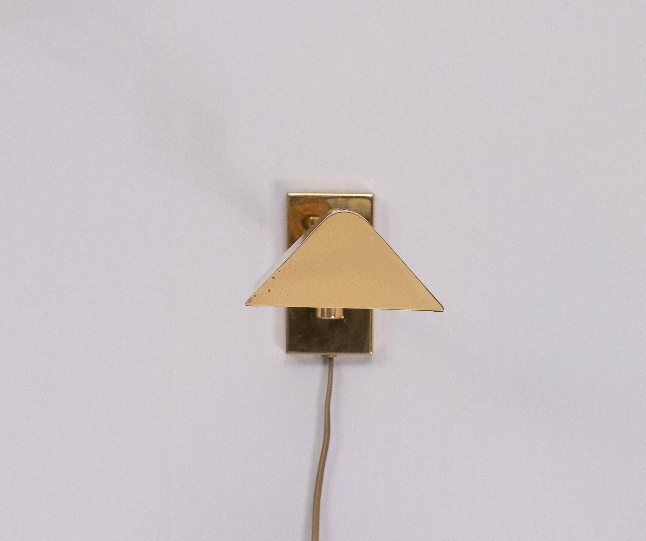 Brass swing arm Wall lamp Germany 1970s