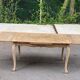 Louis XV extendable dining table renovated in raw wood 220cm