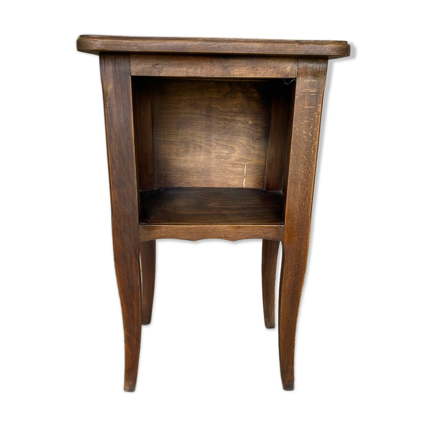 Antique Nightstand Table in Louis XV Style Wood with Vintage Drawer #D894
